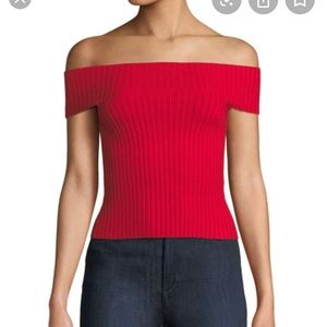 Kate spade red off the shoulder shirt